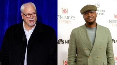 Phil Jackson (L), Carmelo Anthony (R)