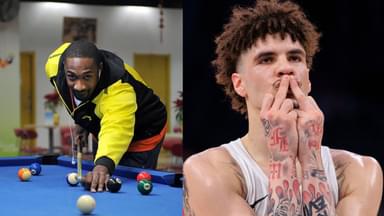 Gilbert Arenas (L), LaMelo Ball (R)
