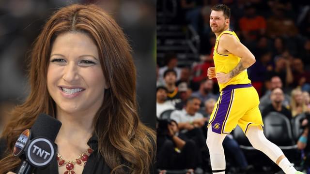 Rachel Nichols (L), Luka Doncic (R)