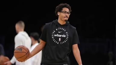 Washington Wizards guard Jordan Poole (13) during the Washington Wizards vs Los Angeles Lakers game on January 21, 2025, at Crypto.com Arena in Los Angeles, CA.