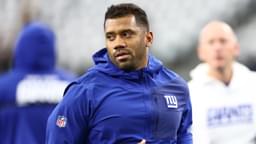 New York Giants quarterback Russell Wilson (3) warms up before the game against the Dallas Cowboys at AT&T Stadium.