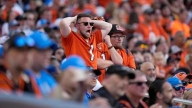 Cincinnati Bengals fans show their disappointment as the Bengals are defeated by the Detriot Lions at Paycor Stadium on October 5, 2025.