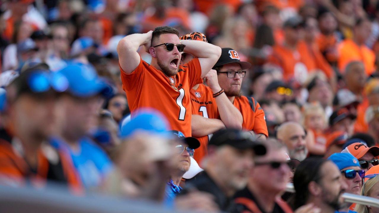Cincinnati Bengals fans show their disappointment as the Bengals are defeated by the Detriot Lions at Paycor Stadium on October 5, 2025.