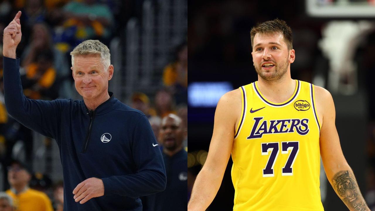 Steve Kerr (L), Luka Doncic (R)