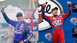 Denny Hamlin (L) and Mark Martin (R)