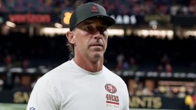 an Francisco 49ers head coach Kyle Shanahan leaves the field at the end of game against the New Orleans Saints at Caesars Superdome.