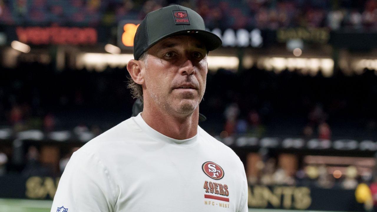 an Francisco 49ers head coach Kyle Shanahan leaves the field at the end of game against the New Orleans Saints at Caesars Superdome.