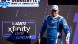 Oct 4, 2025; Concord, North Carolina, USA; NASCAR Xfinity Series driver Austin Hill (21) is introduced at Charlotte Motor Speedway Road Course.