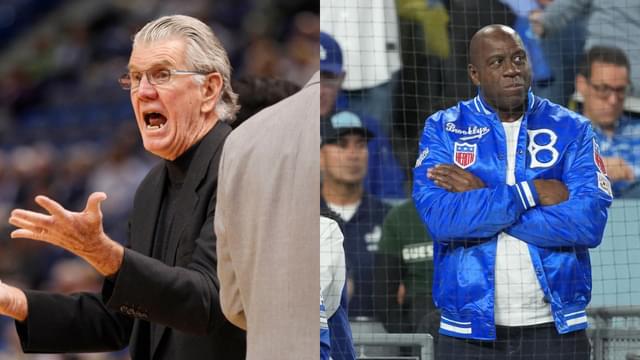 Paul Westhead (L) and Magic Johnson (R)