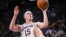 Los Angeles Lakers guard Austin Reaves (15) is fouled on the shot during the second quarter of the game against the Sacramento Kings at Golden 1 Center.