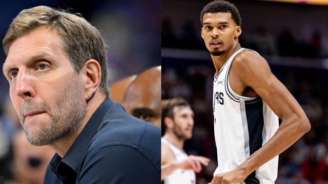 Dirk Nowitzki (L), Victor Wembanyama (R)