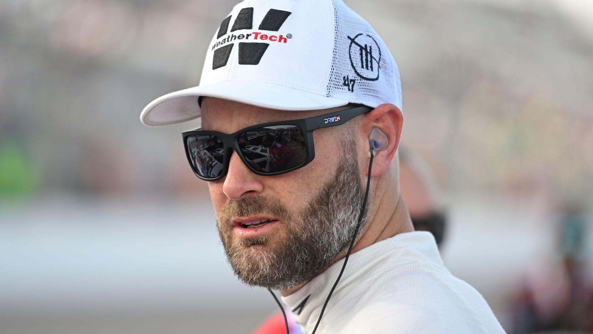 Sep 6, 2025; Madison, Illinois, USA; NASCAR Cup Series driver Shane van Gisbergen (88) looks on during practice and qualifying for the Enjoy Illinois 300 at World Wide Technology Raceway.