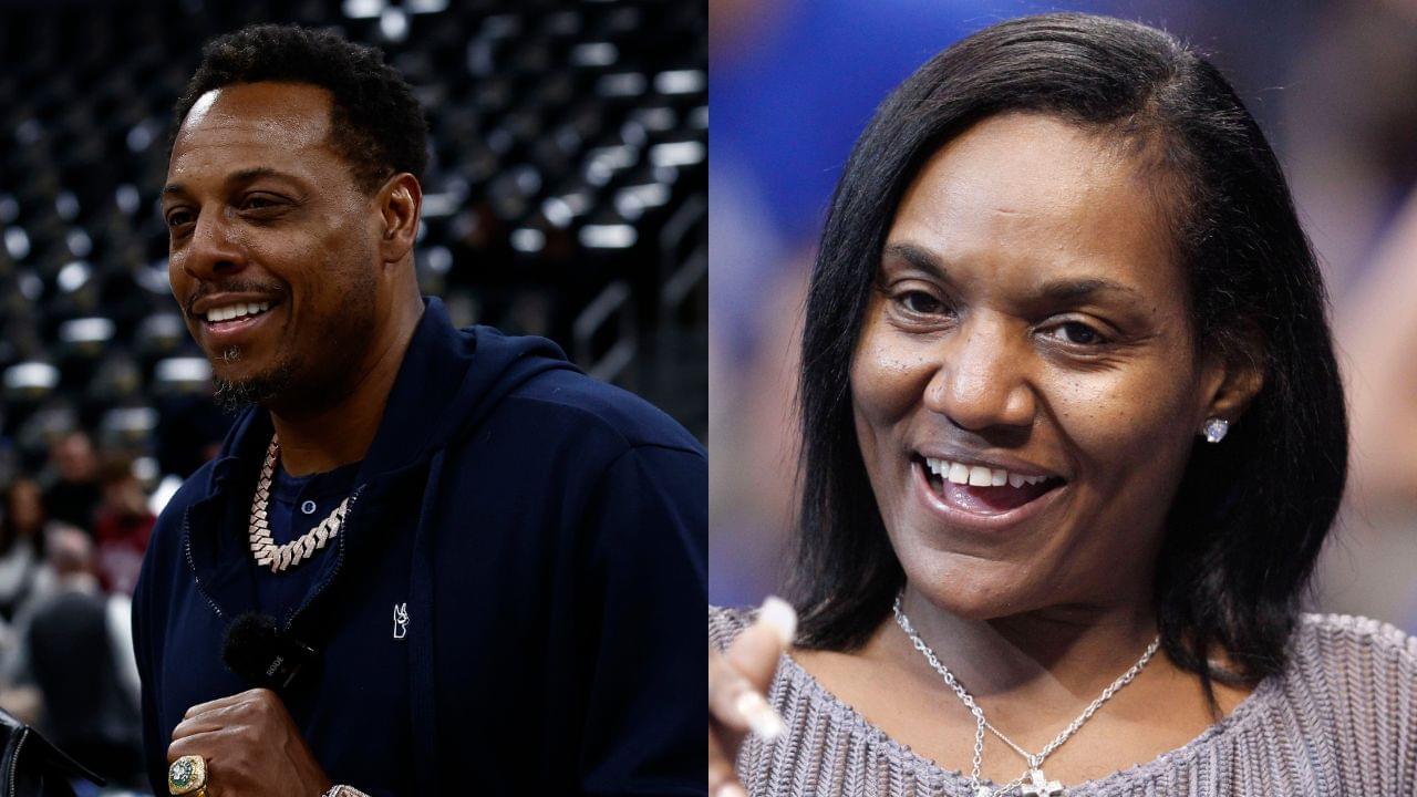 Paul Pierce (L), Gloria James (R)