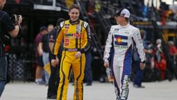 November 16, 2018 - Homestead, Florida, U.S. - Christopher Bell (20) and Kyle Larson (42) hang out in the garage during practice for the Ford 300 at Homestead-Miami Speedway in Homestead, Florida
