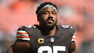 Cleveland Browns defensive end Myles Garrett (95) at Huntington Bank Field.