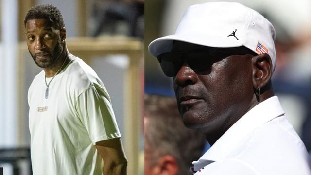 Tracy McGrady (L), Michael Jordan (R)