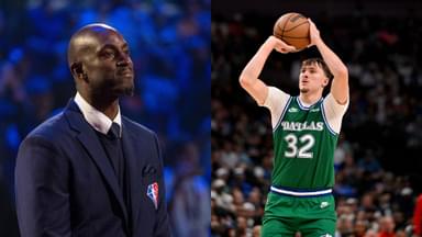 Kevin Garnett (L) and Cooper Flagg (R)