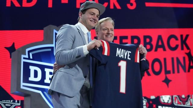 Drake Maye and Roger Goodell