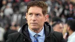 Steve Young attends the game between the Las Vegas Raiders and the Kansas City Chiefs at Allegiant Stadium.
