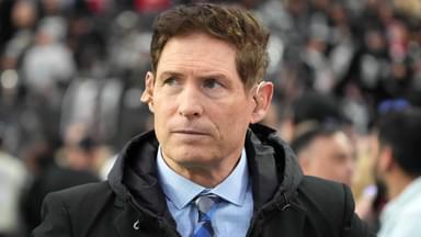 Steve Young attends the game between the Las Vegas Raiders and the Kansas City Chiefs at Allegiant Stadium.