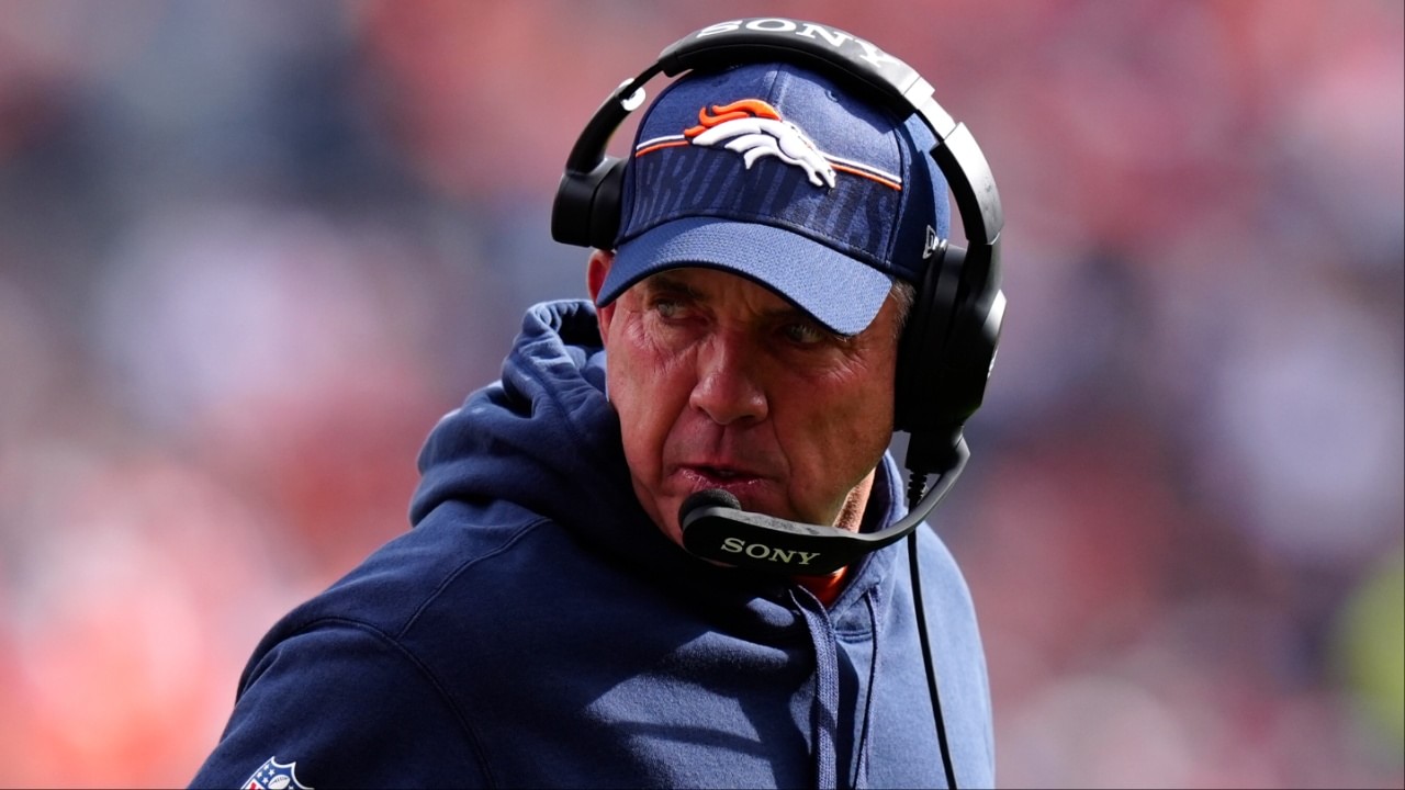 Denver Broncos head coach Sean Payton looks on in the first quarter against the Dallas Cowboys at Empower Field at Mile High. Oct 26, 2025; Denver, Colorado, USA; Denver Broncos head coach Sean Payton looks on in the first quarter against the Dallas Cowboys at Empower Field at Mile High. Mandatory Credit: Ron Chenoy-Imagn Images