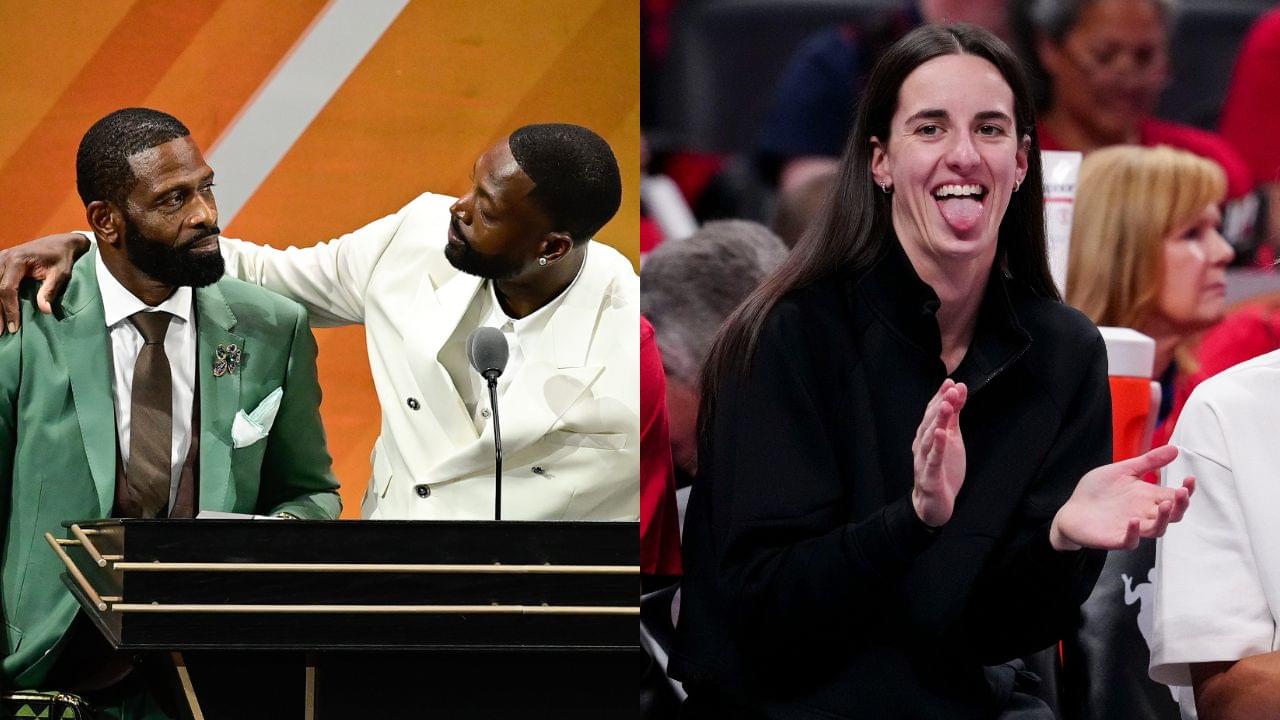 Dwyane Wade Sr. and Dwyane Wade, Caitlin Clark, Credit: USA Today Sports