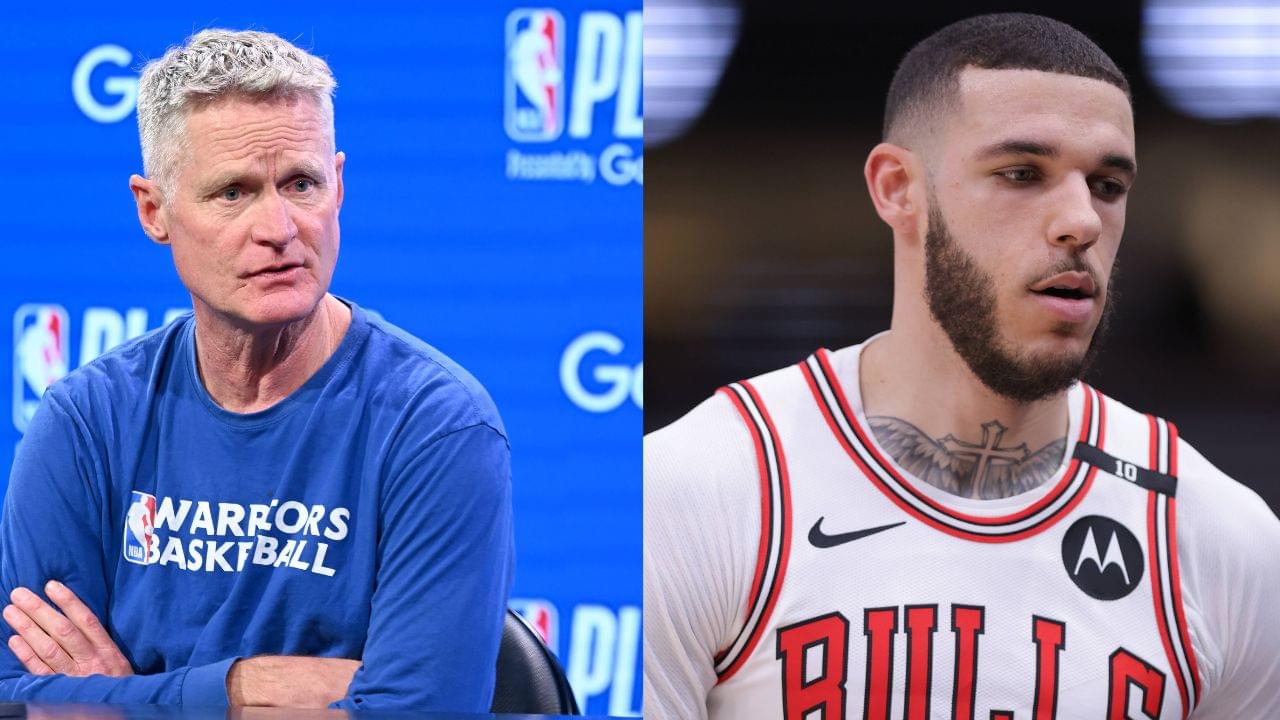 Steve Kerr (L), Lonzo Ball (R)