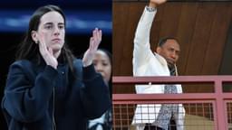 Caitlin Clark (L), Stephen A. Smith (R)
