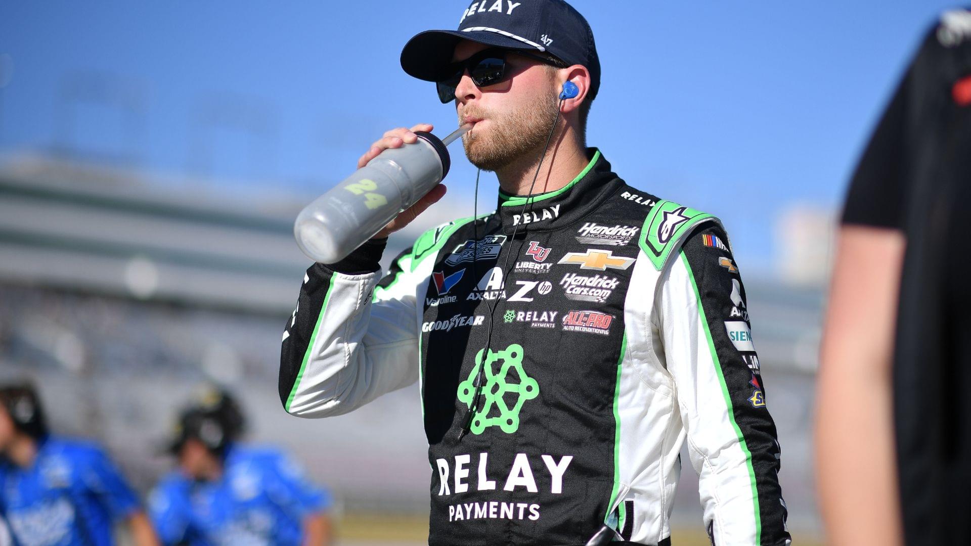 Oct 11, 2025; Las Vegas, Nevada, USA; NASCAR Cup Series driver William Byron (24) during qualifying for the South Point 400 at Las Vegas Motor Speedway