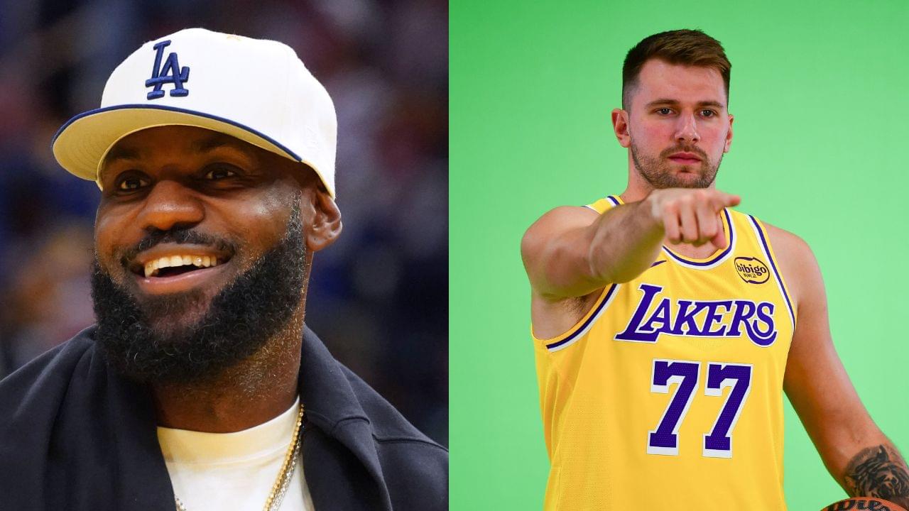 LeBron James (L), Luka Doncic (R)