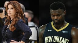 Rachel Nichols (L), Zion Williamson (R)
