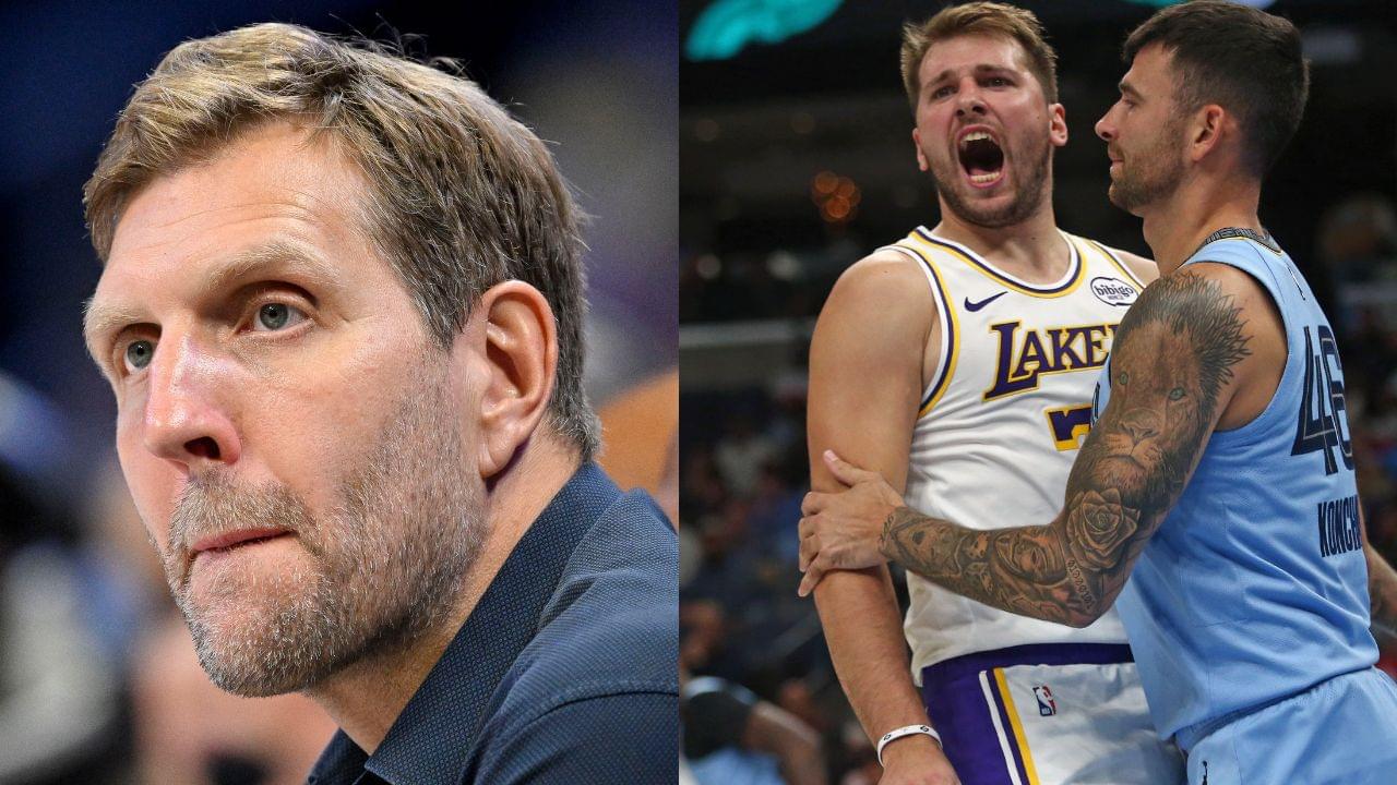 Dirk Nowitzki (L), Luka Doncic (R)