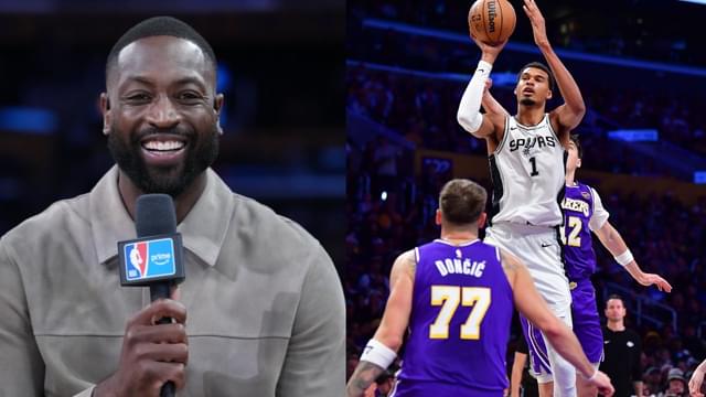 Dwyane Wade (L), Victor Wembanyama (R)