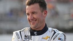 Sep 6, 2025; Madison, Illinois, USA; NASCAR Cup Series driver AJ Allmendinger (16) looks on during practice and qualifying for the Enjoy Illinois 300 at World Wide Technology Raceway.