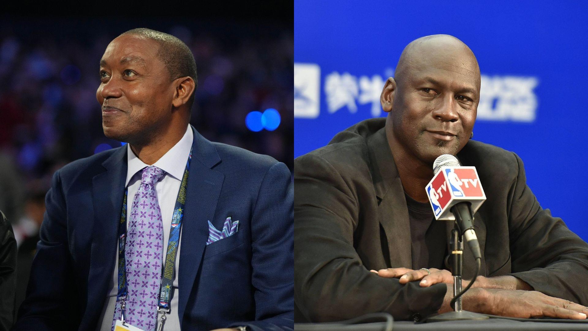 Isiah Thomas (L) and Michael Jordan (R)