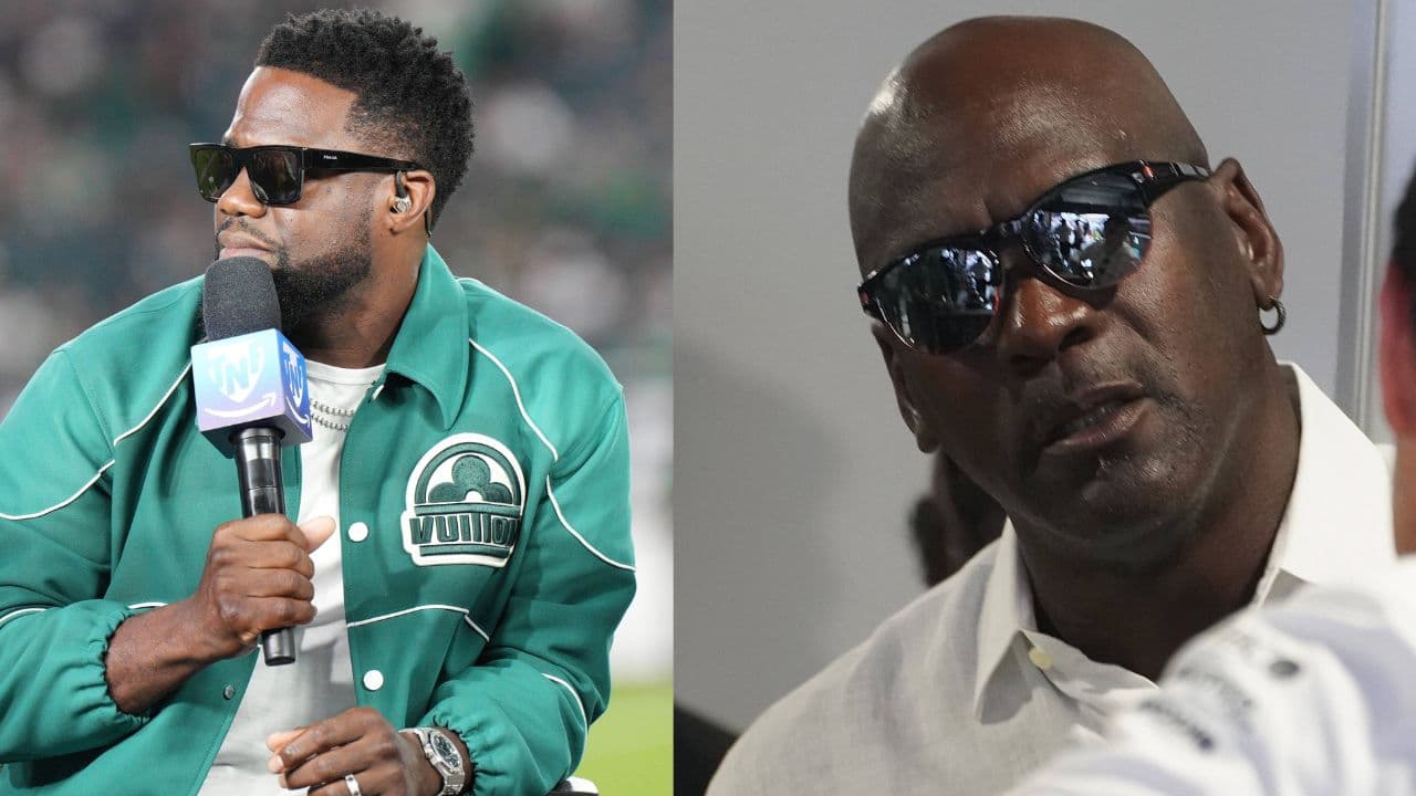 Kevin Hart (L), Michael Jordan (R)