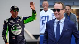 Kyle Busch (L) and Peyton Manning (R)