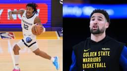 Ja Morant (L), Klay Thompson (R)