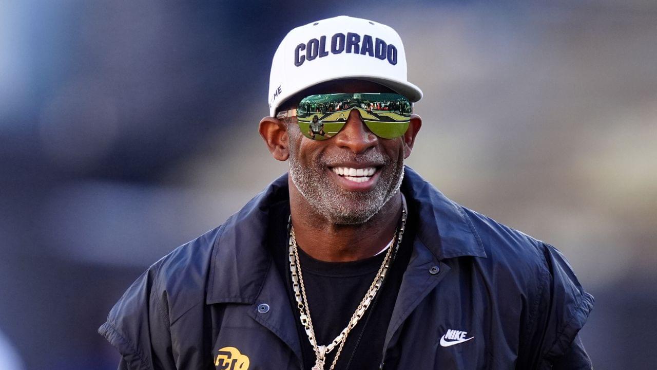Colorado Buffaloes head coach Deion Sanders before the game against the Arizona Wildcats at Folsom Field.