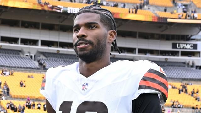 Cleveland Browns quarterback Shedeur Sanders (12) leaves the field following the game against the Pittsburgh Steelers at Acrisure Stadium.