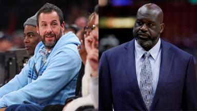 Adam Sandler(L) and Shaquille O'Neal (R)
