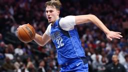 Nov 5, 2025; Dallas, Texas, USA; Dallas Mavericks forward Cooper Flagg (32) dribbles during the second half against the New Orleans Pelicans at American Airlines Center.