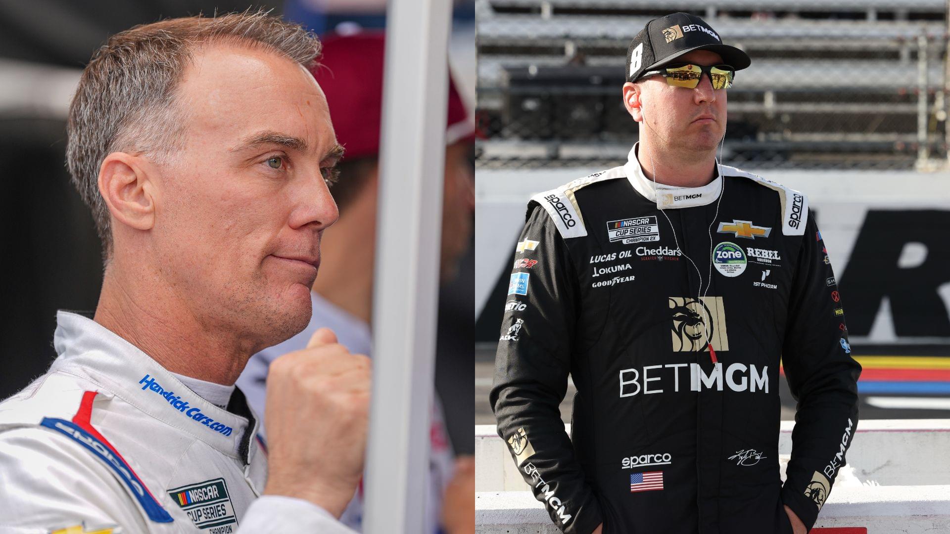 Kevin Harvick (L) and Kyle Busch (R)