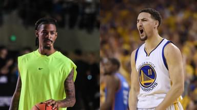 Ja Morant (L), Klay Thompson (R)