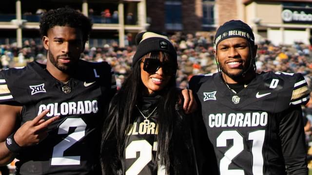 Shilo Sanders with Shedeur and mom Pilar Sanders