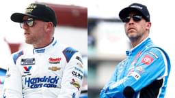 Kyle Larson (L) and Denny Hamlin (R)