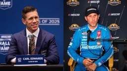 Carl Edwards (L) and Denny Hamlin (R)