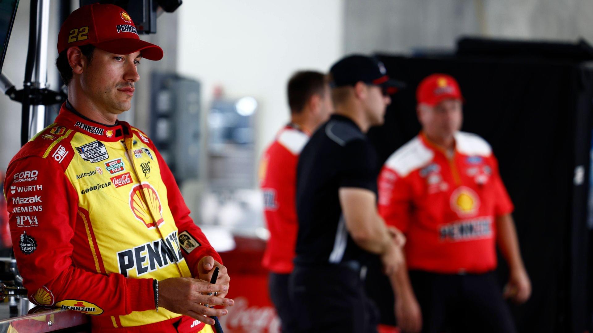 July 25, 2025, Indianapolis, In, USA: JOEY LOGANO (22) of Middletown, CT gets ready to practice for the Brickyard 400