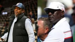 Nick Van Exel(L) and Michael Jordan(R)