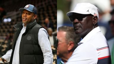 Nick Van Exel(L) and Michael Jordan(R)